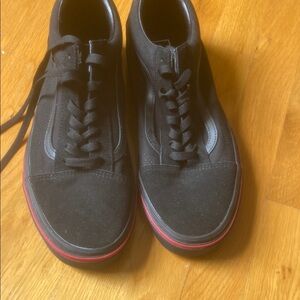 Vans Black and Red Sneakers